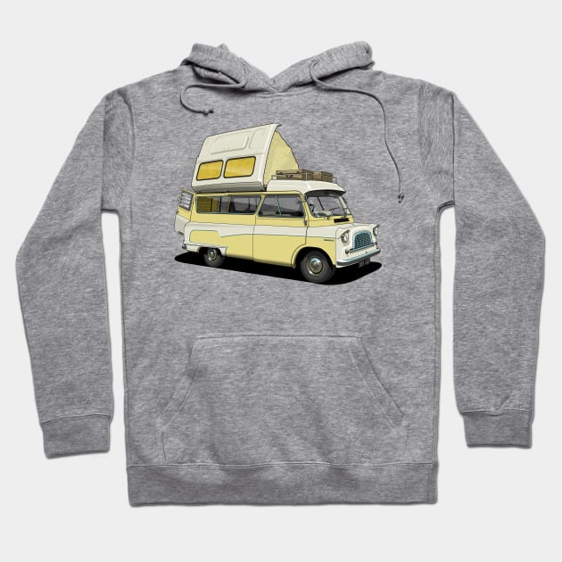 Bedford Campervan in yellow Hoodie by candcretro